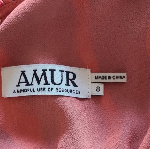 AMUR Luisa Pleated Striped Dress, Multi-Colored, Size 8, NWT - Picture 13 of 16